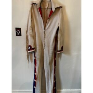 VTG Evel Knievel Jumpsuit Stunt 1960s White Rare Costume Americana Hand Made